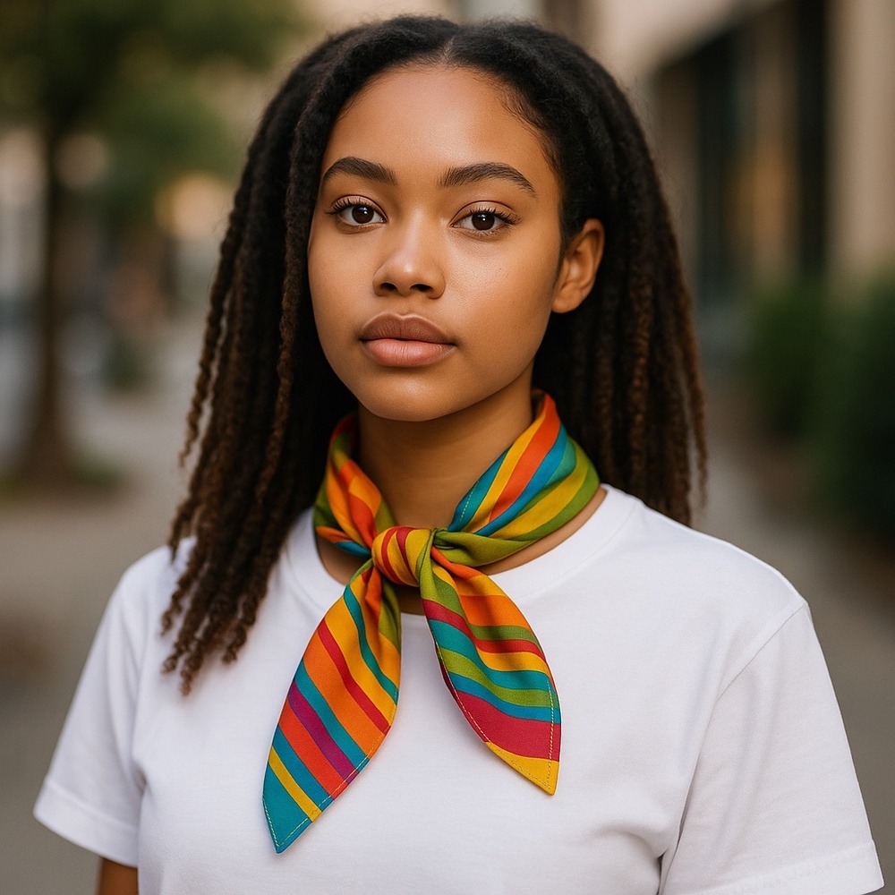 NWT SILKLETTE Carnaval 100% Fine Silk Kerchief Scarf MULTICOLOR